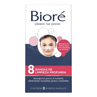 Bandas Limpieza Profunda Biore 8 Unidades