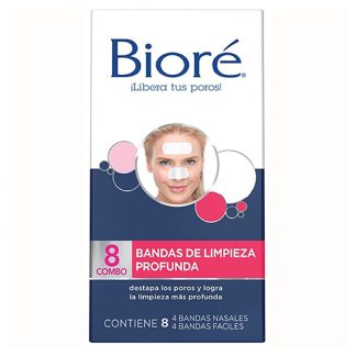 Bandas Limpieza Profunda Biore 8 Combos