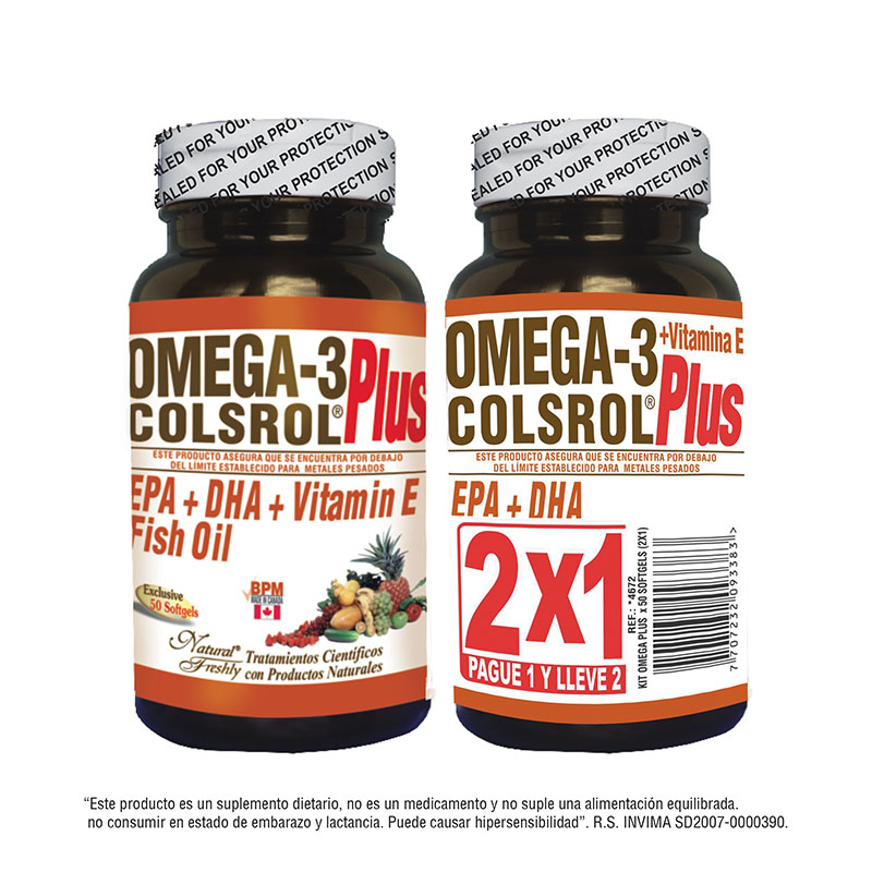 Omega 3 Plus Colsrol 50 Softgels 2X1 Tufarmavirtual